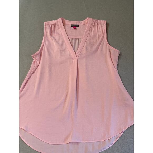 Women’s Vince Camuto Pink Sleeveless V-Neck Blouse Sz M - Picture 1 of 4